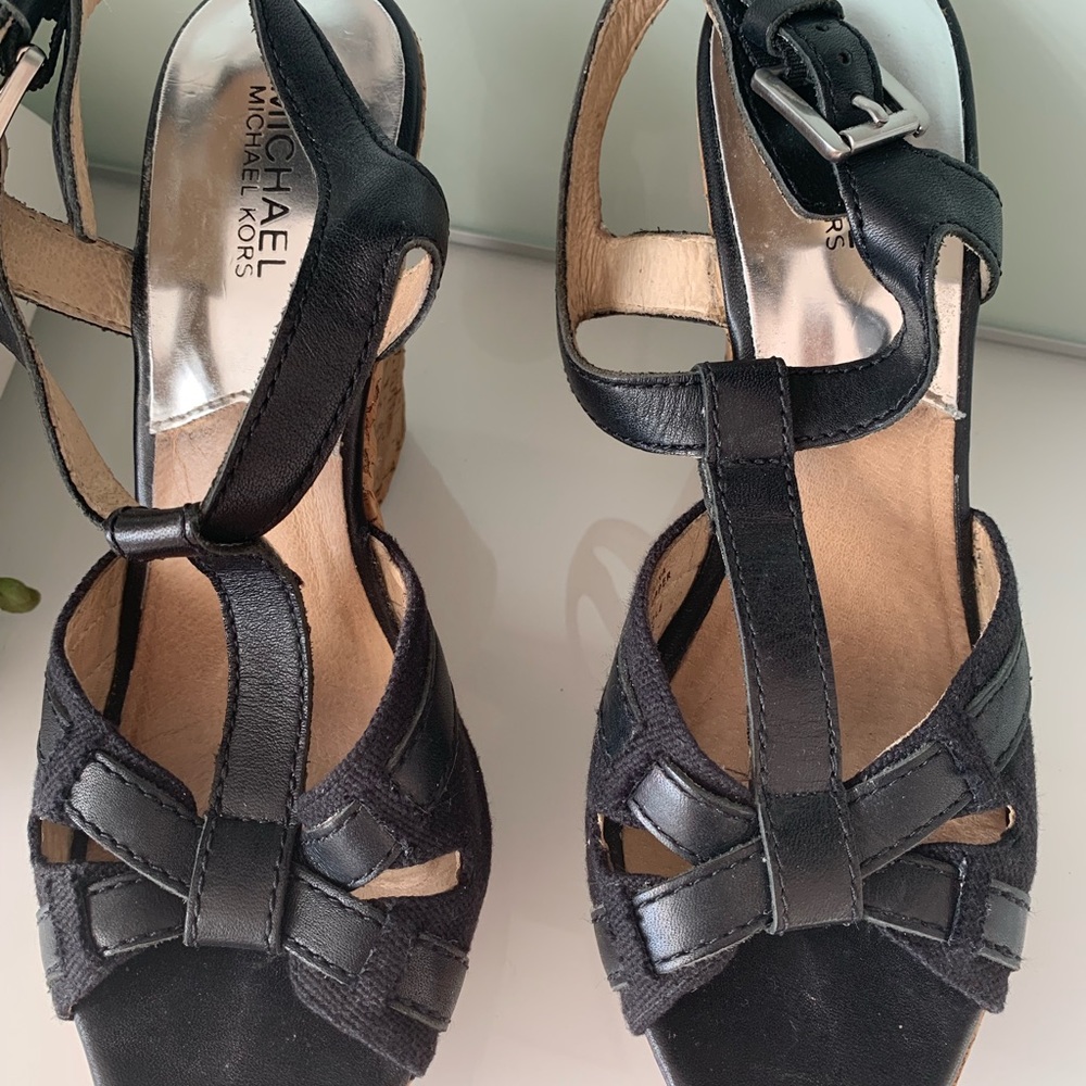 Michael Kors Black Cork Sandals